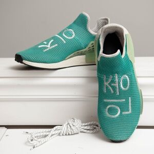 Adidas NMD X Pharrell Human Race Mens Sz 10.5 Shoes Dash Green Athletic Sneakers